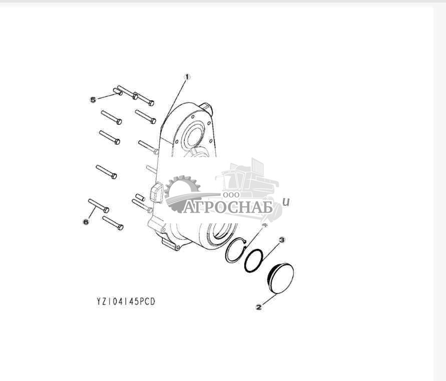 YZ104145 Узел крышки механизма отбора мощности 